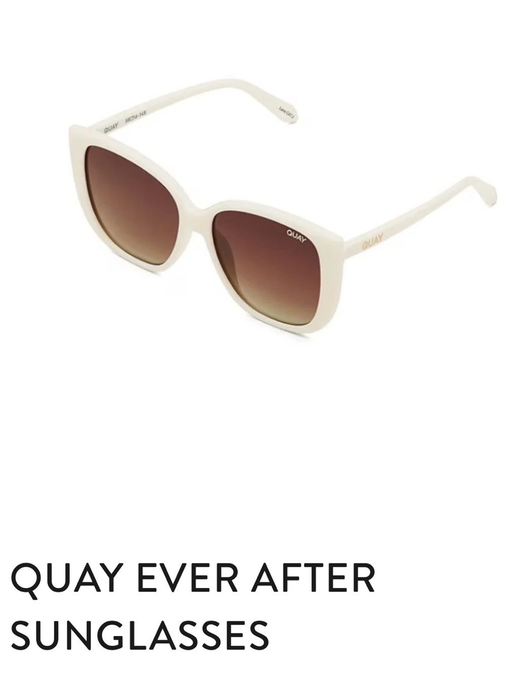Quay Australia Ever After Sunglasses - Cream Frame with Brown Gradient Lenses
